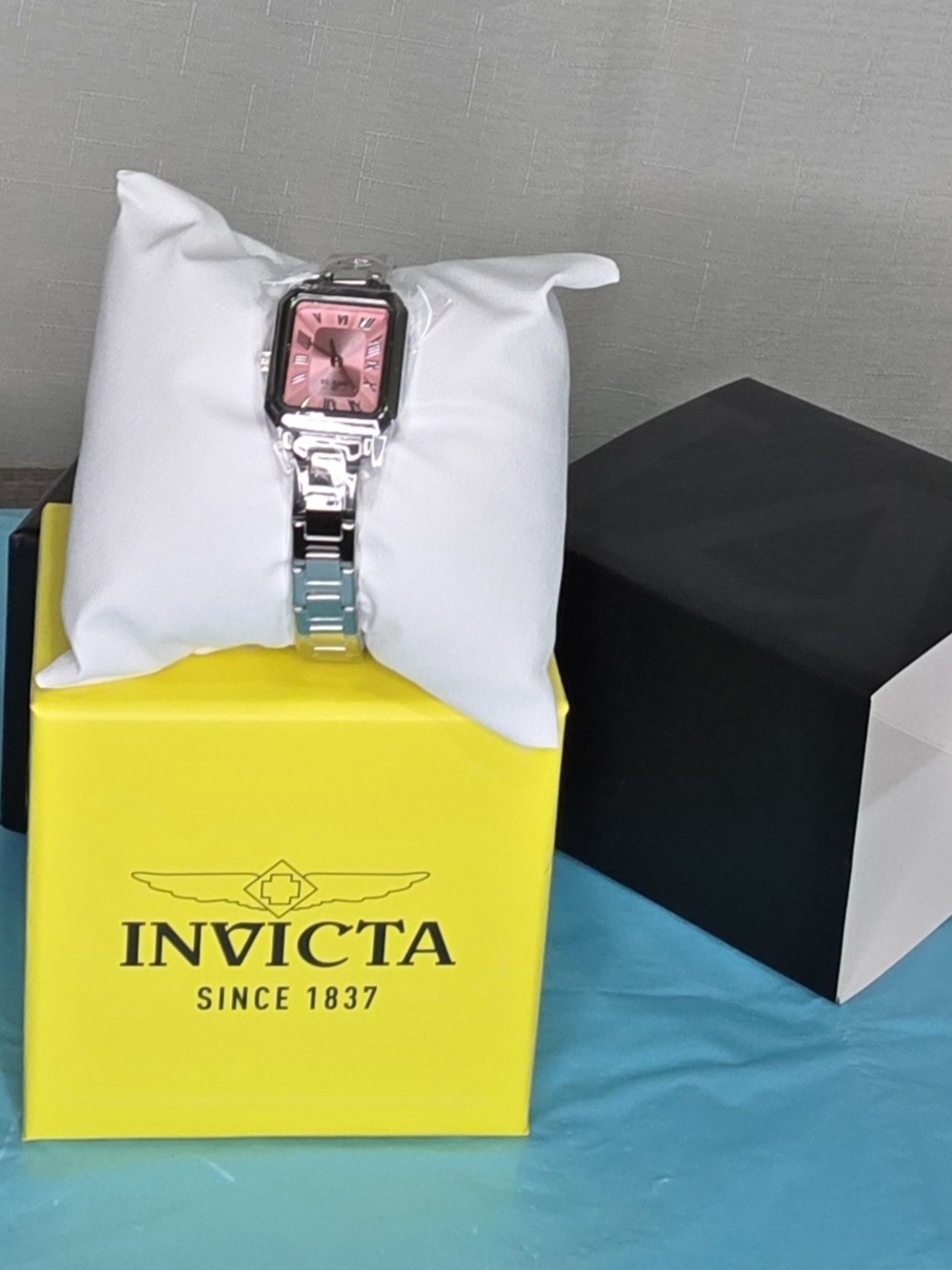Invicta Silver Rectangular Stainless Steel Bracelet Watch with Polished Face - Picture 3 of 5